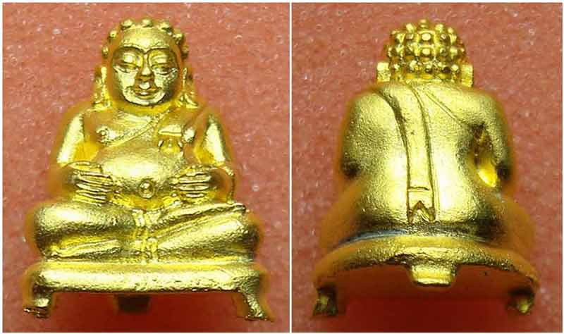 พระสังกัจจายน์มหาลาภ หลวงพ่อบ้านแหลม วัดเพชรสมุทรวรวิหาร จ.สมุทรสงคราม เนื้อกะไหล่ทอง
