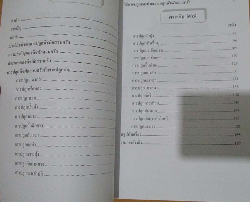 หนังสือ วิธีการปลูกและการทำแปลงปลูกพืชผักสวนครัว