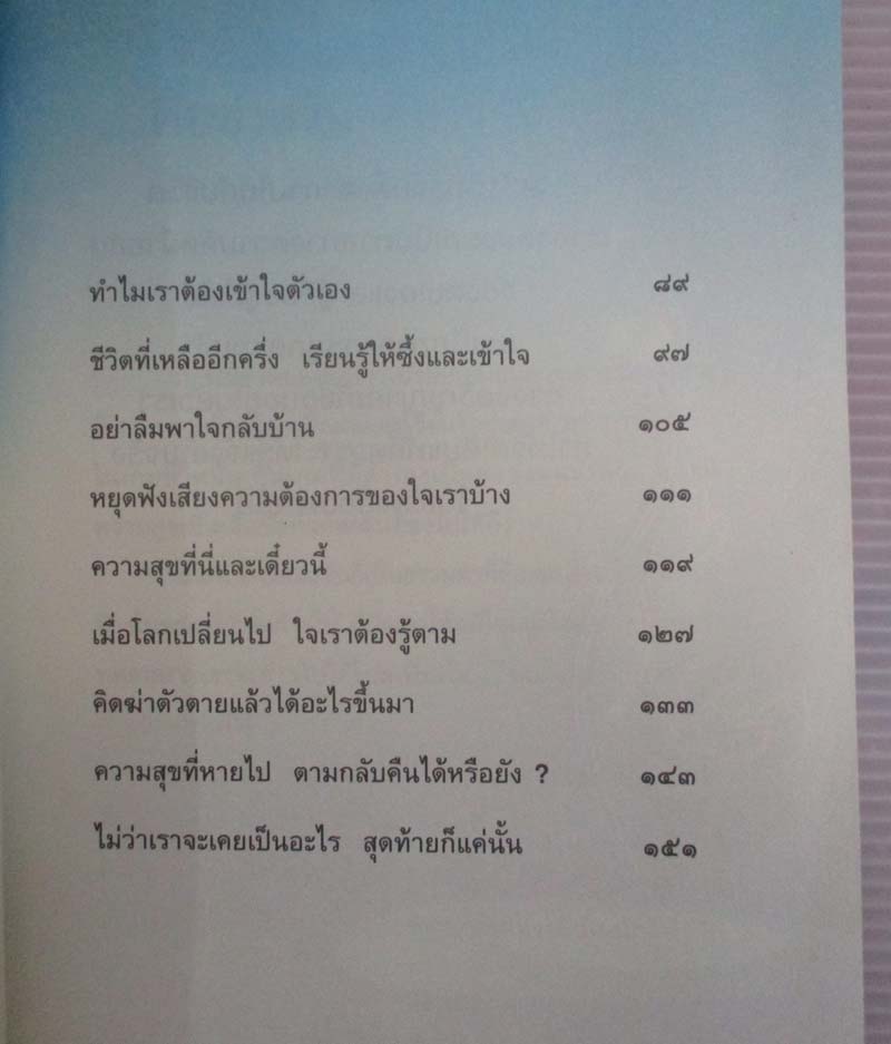  	 หนังสือความสุขที่หายไปตามกลับมาได้หรือยัง