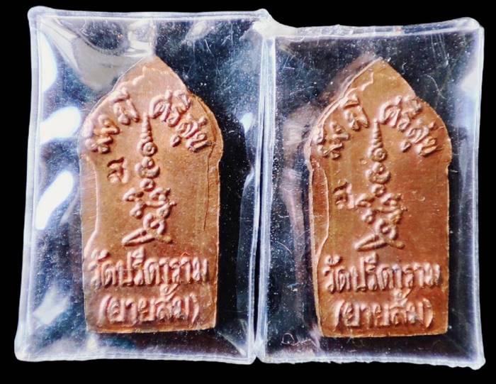 พระนาคปรกใบมะขาม "รุ่นแรก ปี38"เนื้อ ทองแดง 2องค์ หลวงพ่อไสว วัดปรีดาราม จ.นครปฐม สภาพสวยมากๆหายาก