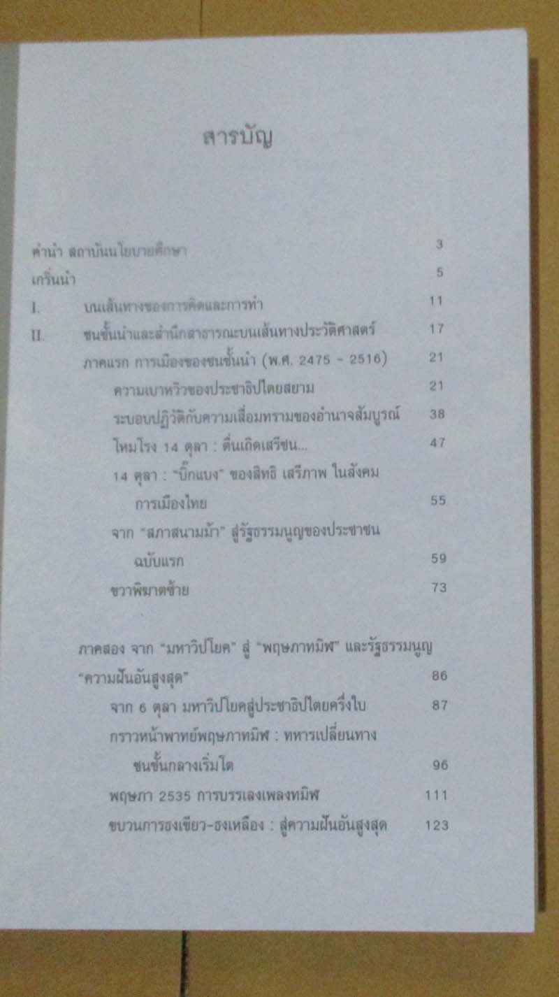  	 หนังสือ คนไทยกับการเมืองปีติฤาวิปโยค