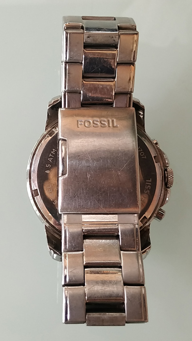 นาฬิกา FOSSIL โครโนกราฟ หน้าปัดดำ ดีไซน์สวย เรือนโลหะสแตนเลสสวยๆ
