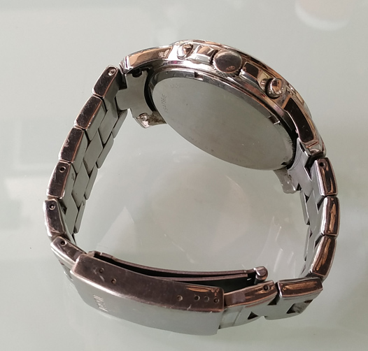 นาฬิกา FOSSIL โครโนกราฟ หน้าปัดดำ ดีไซน์สวย เรือนโลหะสแตนเลสสวยๆ
