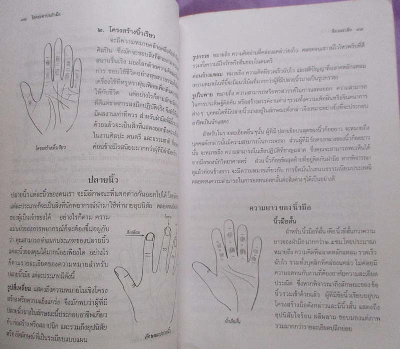  	 หนังสือโชตชะตาบนฝ่ารายมือ