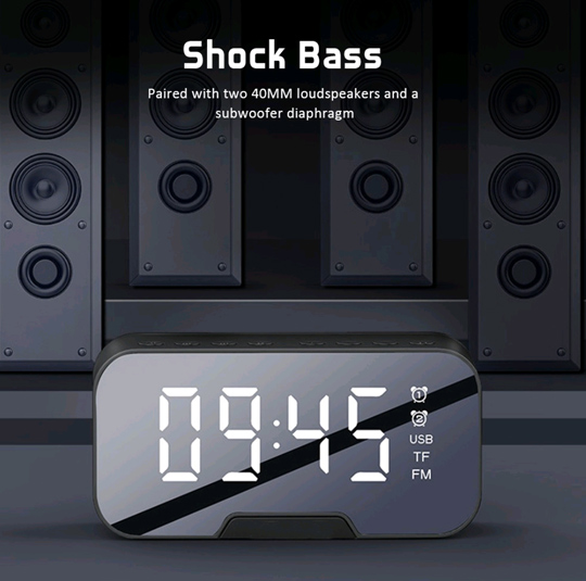 ลําโพงบลูทูธ ซับวูฟเฟอร์ วิทยุ Fm พร้อมนาฬิกาปลุก Led สินค้าของใหม่ รีวิว5ดาว
