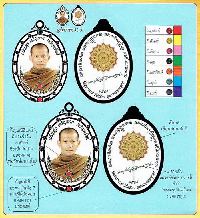 เหรียญหลวงพ่อรักษ์ วัดสุทธาวาส วิปัสสนา จ.อยุธยา รุ่นเทพรักษา ปี58 ฝังอัญมณีสีชมพู