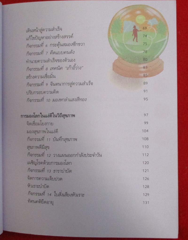  	 หนังสือ มองโลกเป็นเห็นความสุข