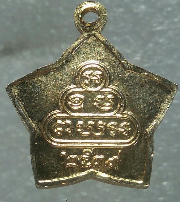 เหรียญดาวหลวงปู่เหล็ง หลังยันต์น้ำเต้า วัดโคกเพลาะ พนัสนิคม ชลบุรี 