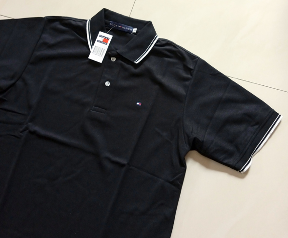 ของใหม่ เสื้อ TOMMY HILFIGER เบอร์ L สีดำ ป้ายห้อย