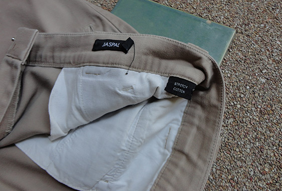 กางเกง JASPAL ของแท้ STRETCH COTTON สีน้ำตาลอ่อน มีกระเป๋าข้างขา ทรงสวย