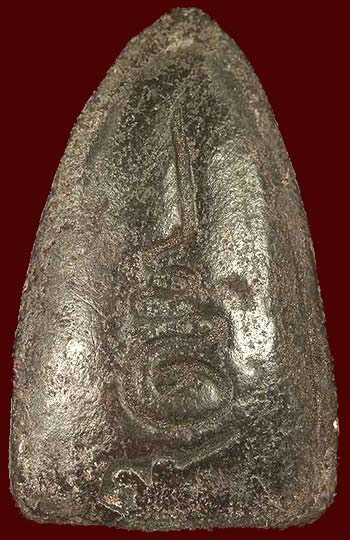 *พุทธชินราชกลีบบัวหลังยันต์ หลวงปู่ดี วัดเทวสังฆาราม (วัดเหนือ) กาญจนบุรี เนื้อดินเผาจุ่มรัก*