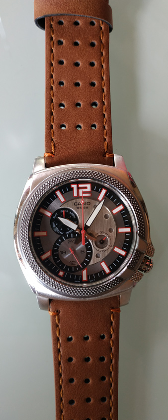 นาฬิกา CASIO รุ่นสวย กันน้ำ50เมตร DAY-DATE-24HR. หน้าปัด Mineral Glass
