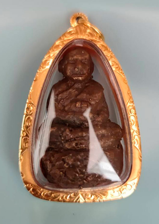 รูปหล่อโบราณ หลวงพ่อทวด พิมพ์ล้มลุก " หลวงพ่อด่วน วัดบางนอน " จ.ระนอง รุ่น ประวัติศาสตร์ 