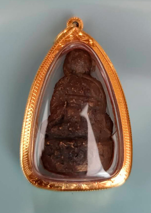 รูปหล่อโบราณ หลวงพ่อทวด พิมพ์ล้มลุก " หลวงพ่อด่วน วัดบางนอน " จ.ระนอง รุ่น ประวัติศาสตร์ 