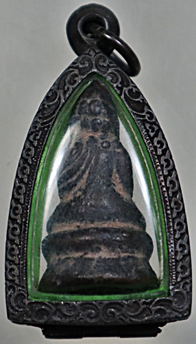 รูปหล่อพระพุทธ ตลับเงินลงยา ฐานไม่มีอุด