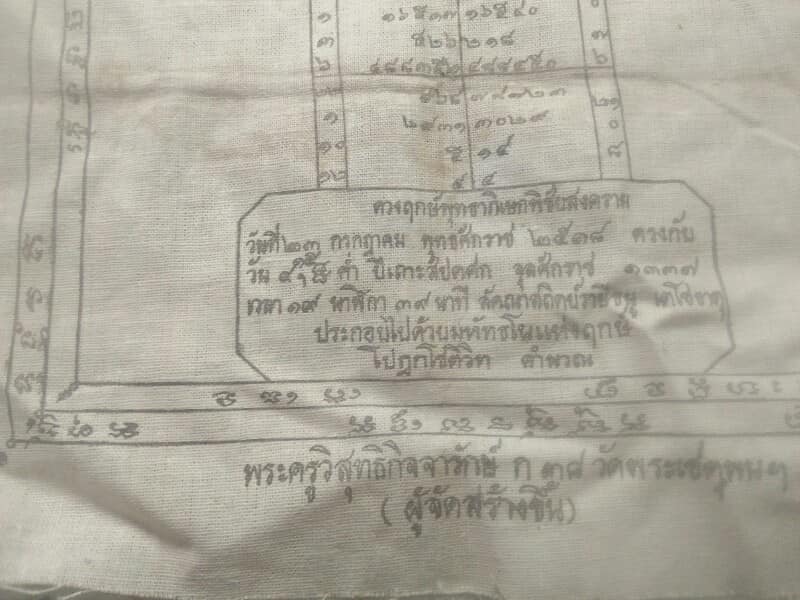 ผ้ายันต์พระครูวิสุทธิกิจจารักษ์ วัดพระเชตุพนฯ กรุงเทพฯ 