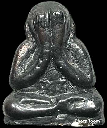 *พระปิดตา หลวงพ่อผล วัดเทียนดัด นครปฐม ปี๒๕๑๔ เนื้อเมฆพัตร พิมพ์ใหญ่ อุดผง*