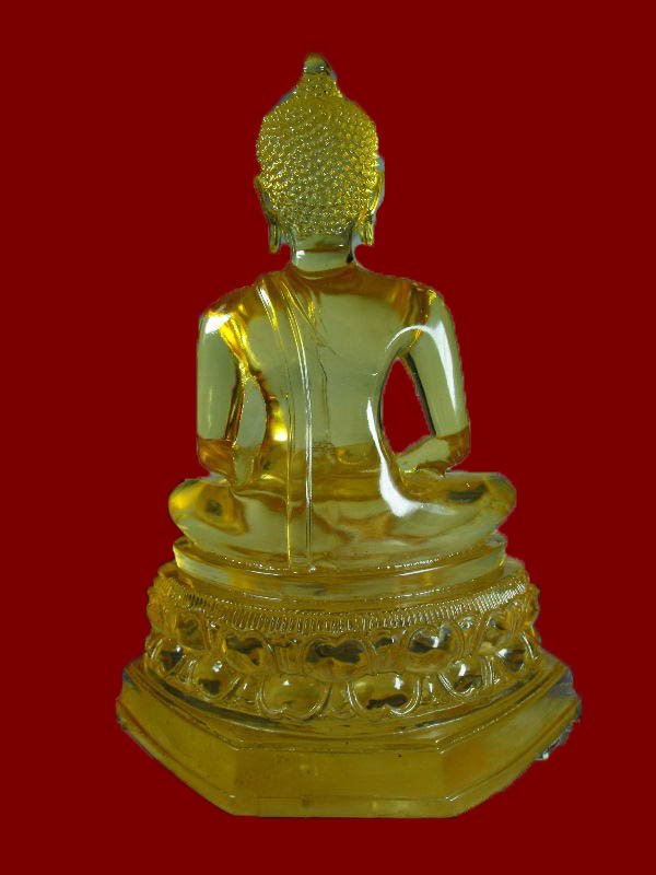 พระบูชาพระธรรมกาย หลวงพ่อสด วัดปากน้ำ ภาษีเจริญ "รุ่นที่ระลึก ปี2525"..เนื้อเรซิ่นแก้วสีน้ำผึ้ง
