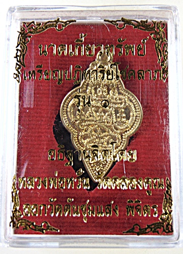 นาคเกี้ยวทรัพย์ เหรียญปาฏิหาริย์โชคลาภ หลวงพ่อหวั่น วัดคลองคูณ อธิฐานจิต
