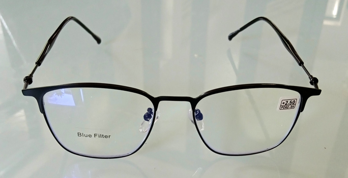 แว่นสายตายาว+กรองแสงสีฟ้า Deluxe Steel Black Frame จากญี่ปุ่น เลนส์คมชัดมาก