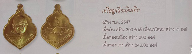 เหรียญเยือนอินเดีย เนื้อทองแดง หลวงปู่ทิม วัดพระขาว อยุธยา