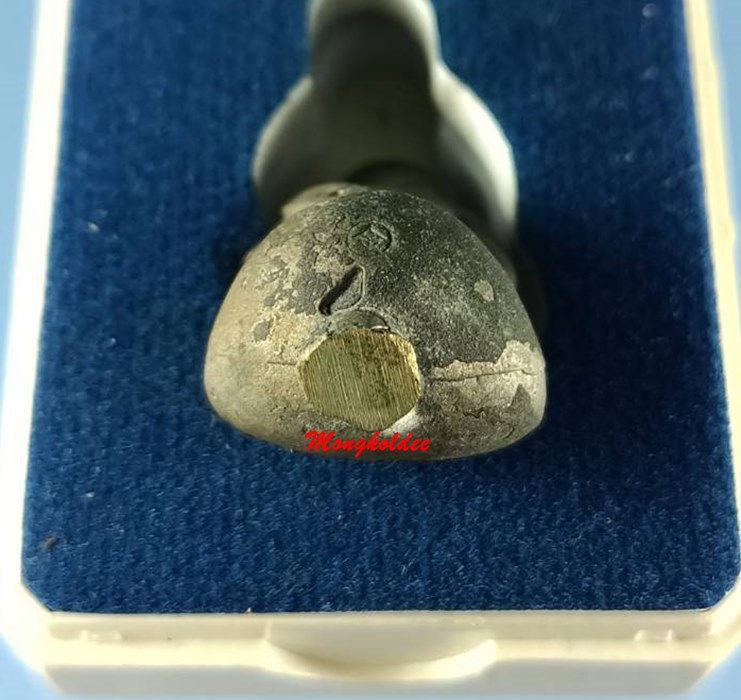 หลวงพ่อเงิน พิมพ์ก้นถ้วยเบ้าทุบ เนื้อเงินพดด้วง รุ่นเงินสิทธิโชติ วัดบางคลาน ปี57 No.555