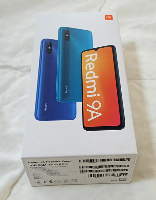 กล่อง Redmi 9A พร้อมอุปกรณ์ อะแดปเตอร์ สายชาร์จ ยังใหม่ ไม่เคยใช้งาน