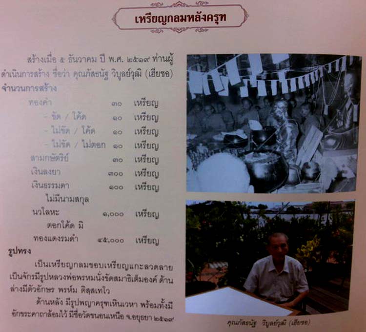 *เหรียญกลมหลังครุฑ ปี๒๕๑๙ หลวงพ่อพรหม วัดขนอนเหนือ อยุธยา เนื้อทองแดงรมดำ*
