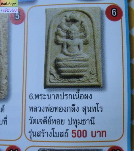 พระนาคปรกพิมพ์นิยม หลวงพ่อทองกลึง สุนทโร วัดเจดีย์หอย ปทุมธานี รุ่นสร้างโบสถ์ ปี ๒๕๓๗ 