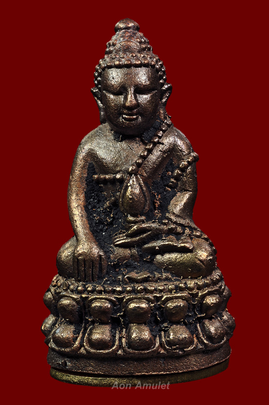 พระกริ่งหล่อโบราญเนื้อนวโลหะก้นทองเหลือง รุ่น มงคลเศรษฐี หลวงพ่อสิน วัดละหารใหญ่ พศ.2559 หมายเลข 145