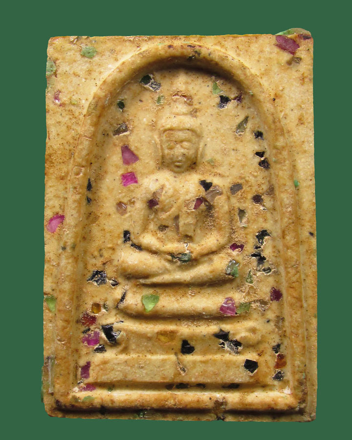 พระสมเด็จพิมพ์ 2 หน้า โรยพลอย วัดราชนัดดา กรุงเทพฯ ปี2512 หลวงพ่อกวย ปลุกเสก 