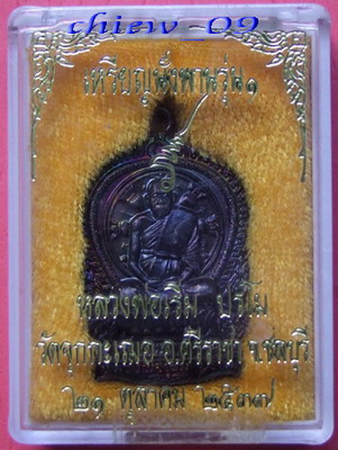 ลพ.เริ่ม ปรโม..เหรียญนั่งพาน รุ่นแรก ปี 2537 เนื้อทองแดง