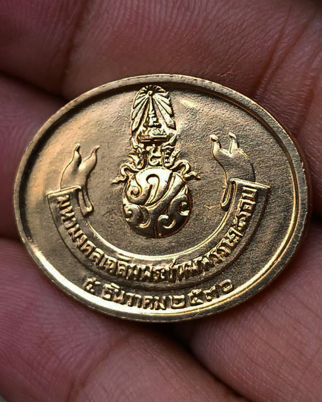 11.สวยดั่งทอง !! เหรียญพระนอน วัดโพธิ์ หลัง ภปร. พิธีใหญ่ ปี 2530 เหรียญไม่ผ่านการใช้