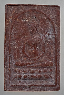 พระสมเด็จหลังรูปเหมือนหลวงพ่อดี วัดสุวรรณาราม จ.นครปฐม เนื้อผงน้ำมัน