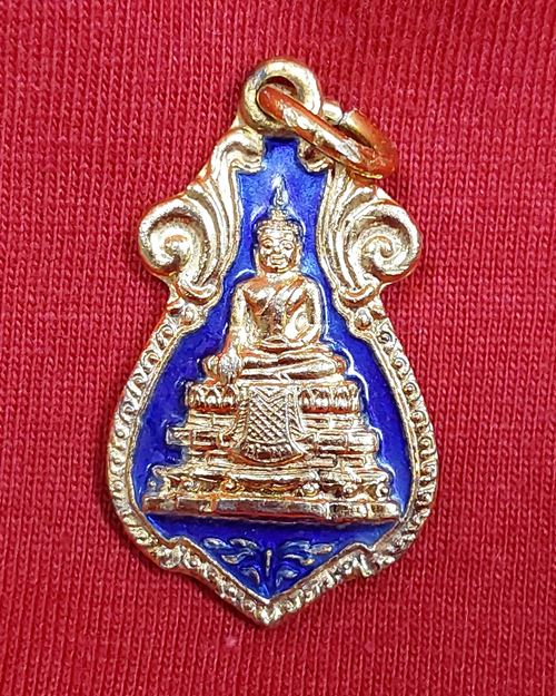 เหรียญหลวงพ่อวัดไร่ขิง กะไหล่ทองลงยา จ.นครปฐม ปี2535