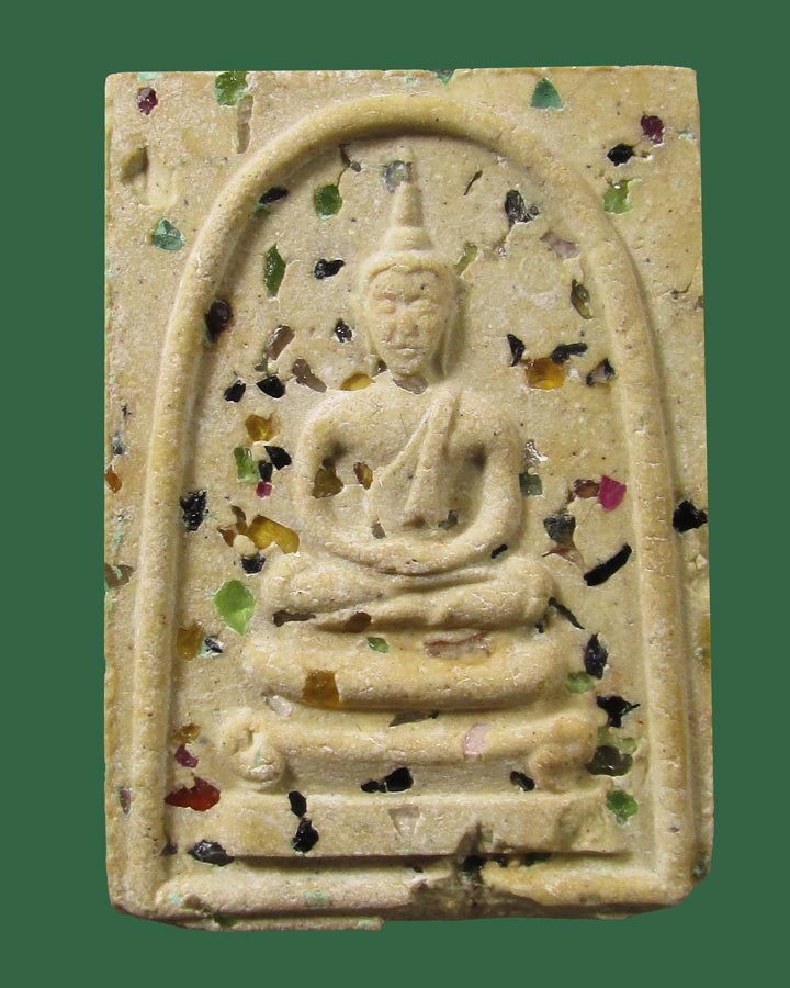 พระสมเด็จพิมพ์ 2 หน้า โรยพลอย วัดราชนัดดา กรุงเทพฯ ปี2512 หลวงพ่อกวย ปลุกเสก