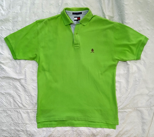 ของแท้ TOMMY HILFIGER โปโลคอปก สีเขียว สวยๆ รอบอก44