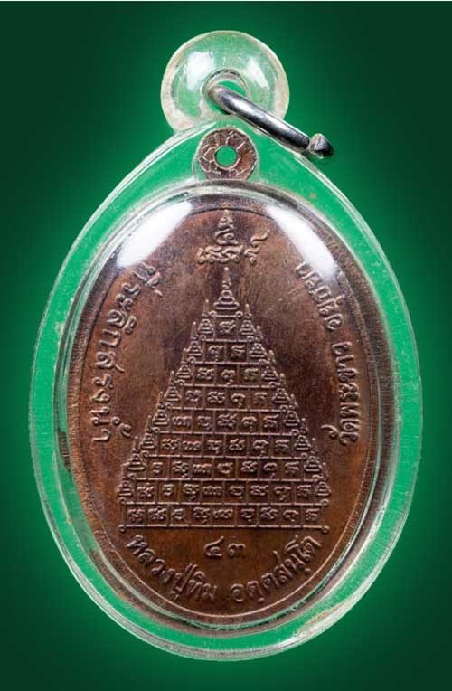 เหรียญนาคปรก สรงน้ำ หลังยันต์ 9 ยอด รุ่นแรก หลวงปู่ทิม วัดพระขาว ปี 2543 