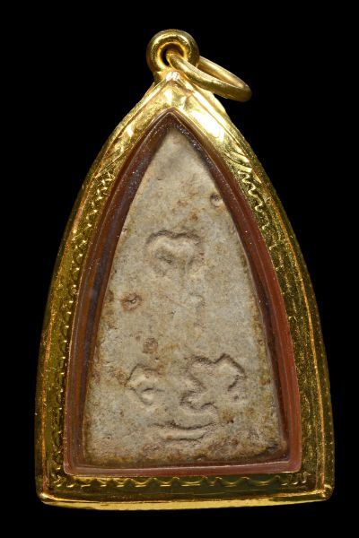 พระพุทธโธน้อย พิมพ์กลาง เนื้อผง บล็อคบาตรน้ำมนต์กลม คุณแม่บุญเรือน วัดอาวุธฯ ปี2494 เลี่ยมทองลงยา สว