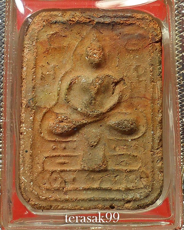 พระหลวงพ่อขัน วัดนกกระจาบ พิมพ์แซยิด เนื้อดิน เลี่ยมเงินพร้อมใช้