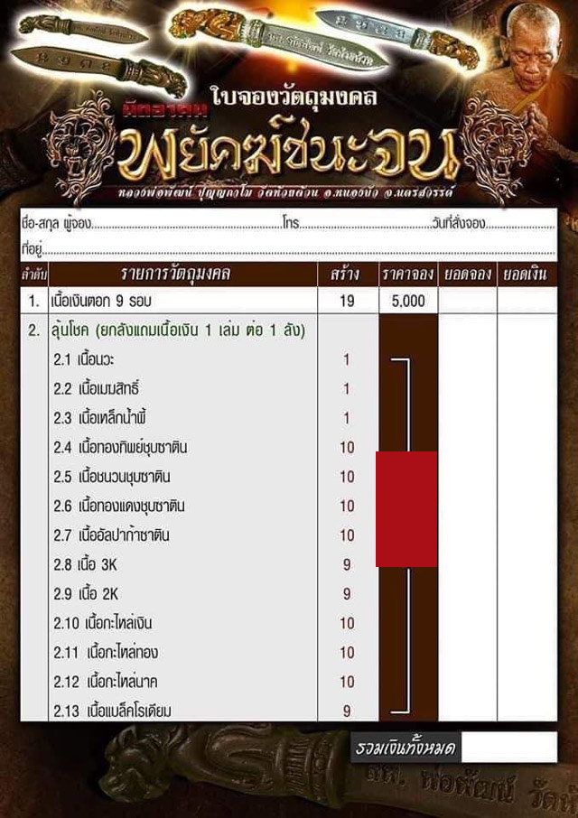 มีดหล่อ หลวงพ่อพัฒน์ วัดห้วยด้วน จ.นครสวรรค์ รุ่นพยัคฆ์ชนะจน เนื้อ 2K ขนาด 2 นิ้ว พร้อมกล่องเดิม