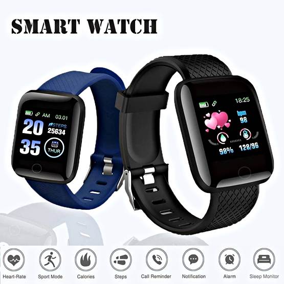 Smart Watch นาฬิกาเพื่อสุขภาพหน้าจอสี วัดความดัน วัดหัวใจ นับก้าว IP67 กันน้ำ กีฬา USB ชาร์จ