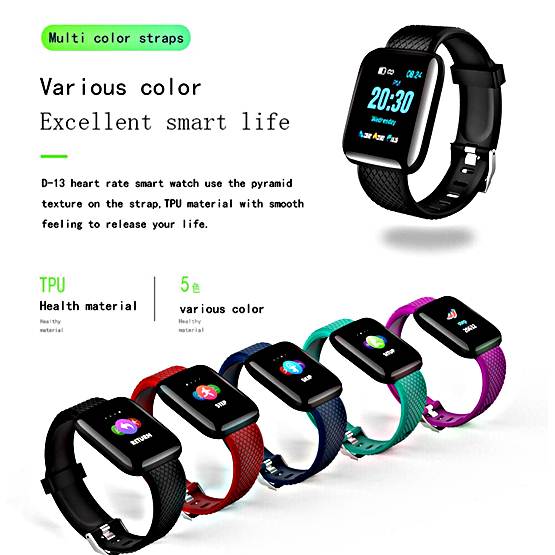 Smart Watch นาฬิกาเพื่อสุขภาพหน้าจอสี วัดความดัน วัดหัวใจ นับก้าว IP67 กันน้ำ กีฬา USB ชาร์จ