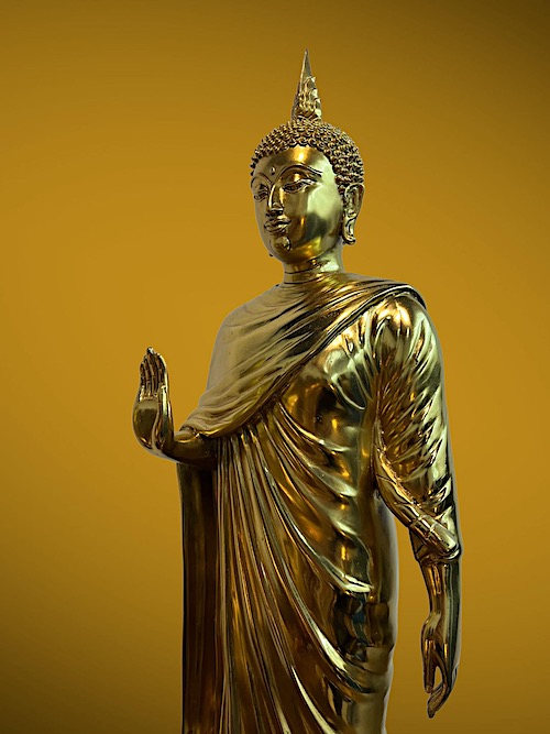 พระพุทธนิโรโค เนื้อทองเหลือง วัดเกาะวงษ์เกียรติ สุโขทัย