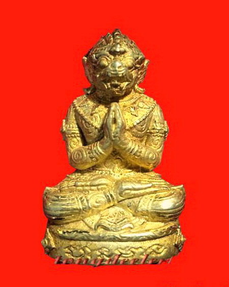 หนุมานอธิษฐานฤทธิ์ หลวงพ่อสนองชาติ วัดเย็นสนิทธรรมาราม กะไหล่ทอง อุดมวลสารตะกรุดเงิน สวยมากค่ะ