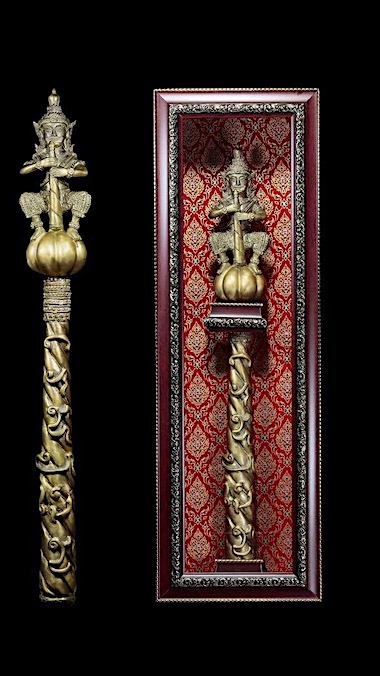 กระบองท้าวเวสสุวรรณ พิมพ์หน้าเทพขนาดบูชา พร้อมกล่องไม้