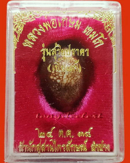 เบี้ยแก้ตะกรุดเงิน หลวงพ่อเกษม เขมโก สำนักสุสานไตรลักษณ์ จ.ลำปาง