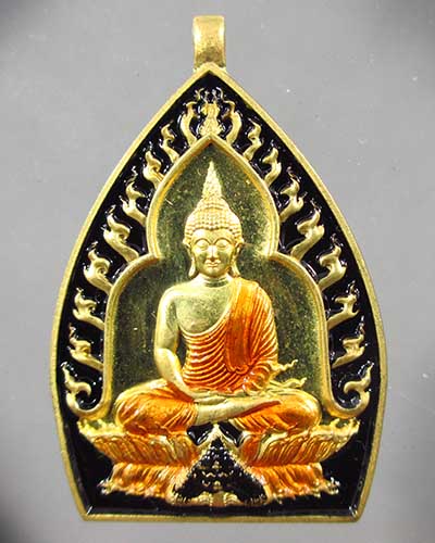 เหรียญเจ้าสัวปั้ม รวยพันล้าน พระอาจารย์สัญญา(คง)วัดกลางบางแก้ว เนื้อทองทิพย์ลงยาดำ เลข 400