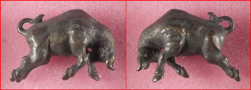 วัวธนูมหาประสิทธิโชคสำแดงเดช หลวงพ่อเสน่ห์ วัดเชียงขาง เชียงใหม่ ปี 2559 เนื้อสัตตะโลหะ หมายเลข 989