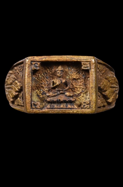 แหวนพระพุทธสี่เหลี่ยม เนื้อโลหะผสม ปี2531 หลวงปู่ดู่ วัดสะแก พร้อมบัตรรับประกันพระแท้